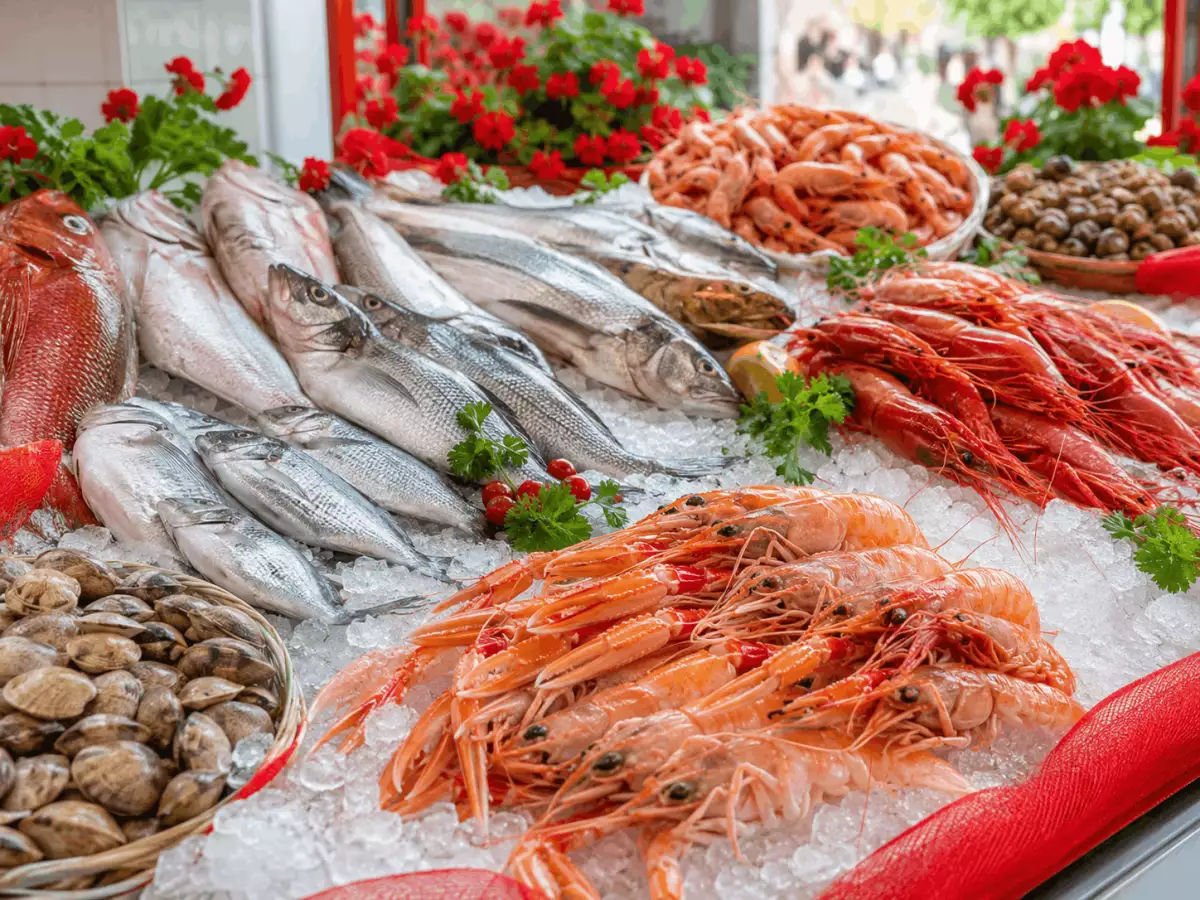 Expositor de pescado y marisco
