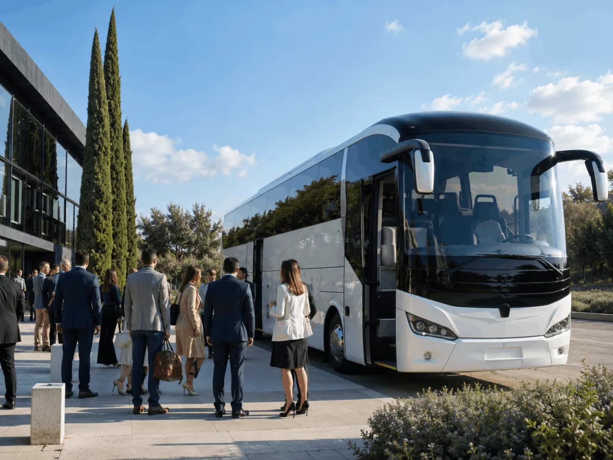 Alquiler de autocares para eventos en Huelva: cómo organizar rutas, asistentes y horarios 2 autocares eventos profesionales huelva