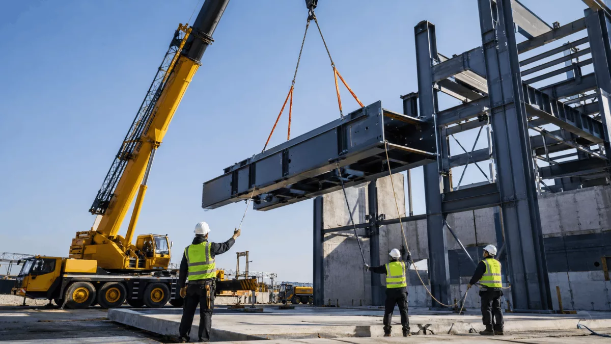 Alquiler de grúas en Sevilla: cómo elegir el equipo adecuado para cada trabajo 4 montaje estructura metalica grua sevilla