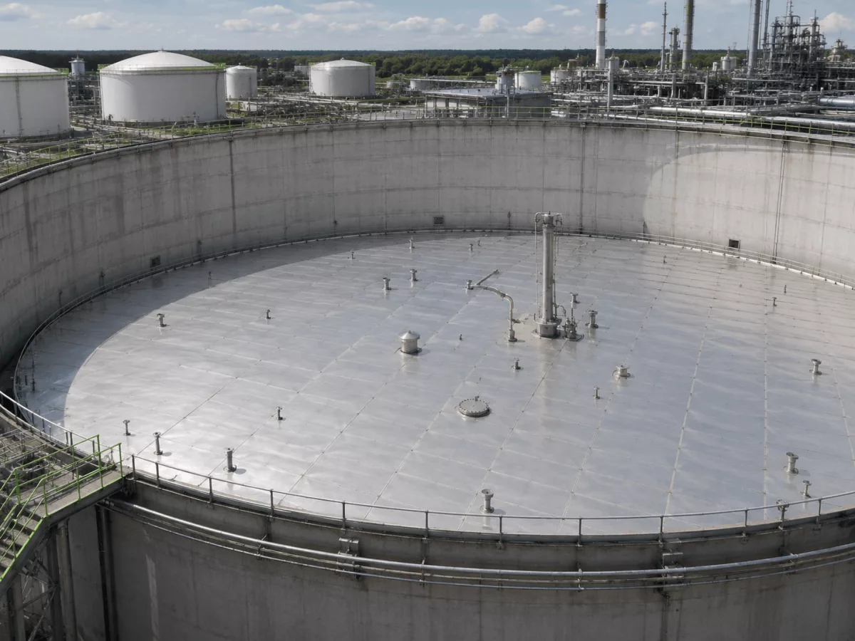 aluminum floating roof industrial storage tank