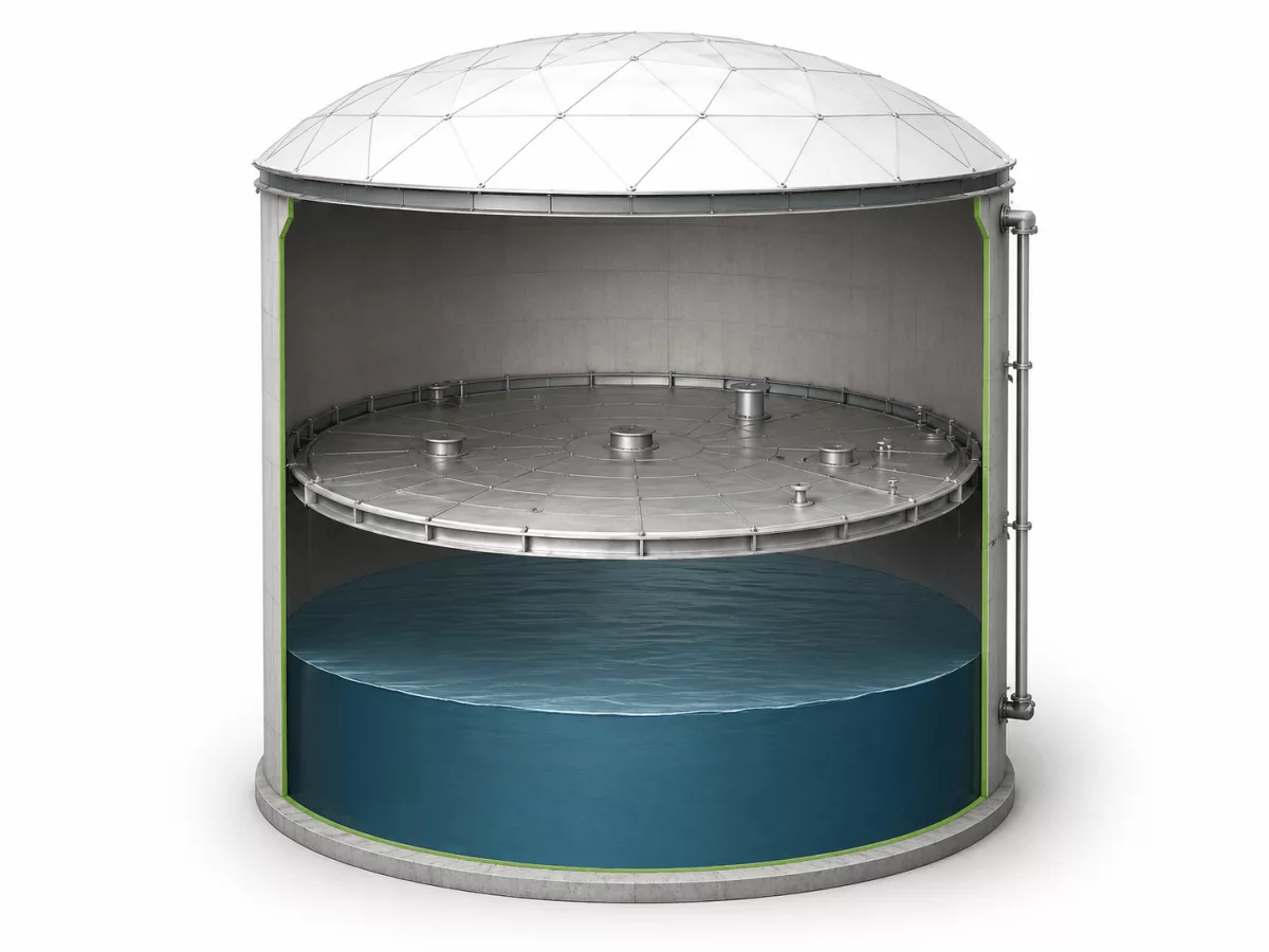 internal aluminum floating roof cutaway